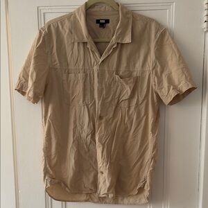 PAIGE Men’s Beige Short Sleeve Shirt Size Medium
